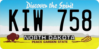 ND license plate KIW758