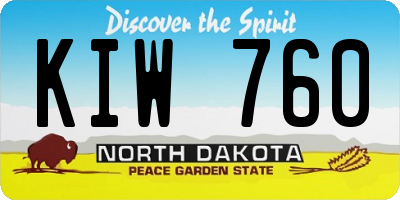 ND license plate KIW760