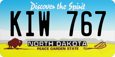 ND license plate KIW767