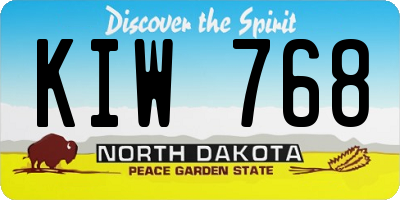 ND license plate KIW768