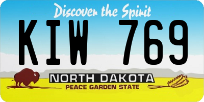 ND license plate KIW769
