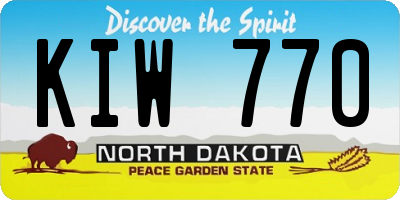 ND license plate KIW770