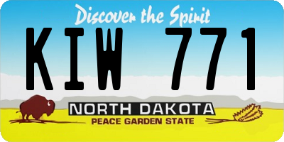 ND license plate KIW771