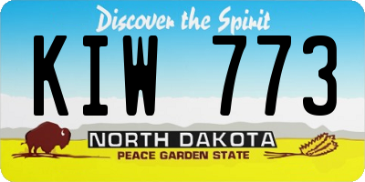 ND license plate KIW773