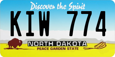 ND license plate KIW774