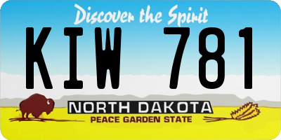 ND license plate KIW781
