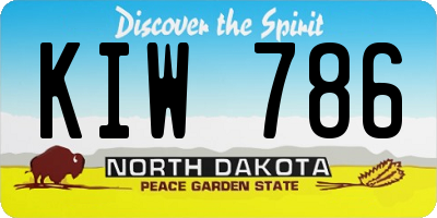 ND license plate KIW786