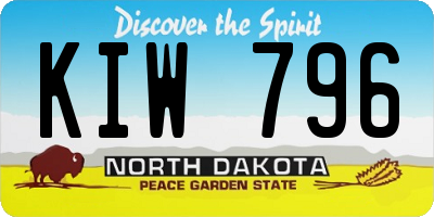 ND license plate KIW796