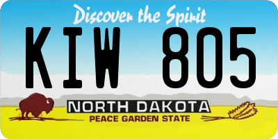ND license plate KIW805