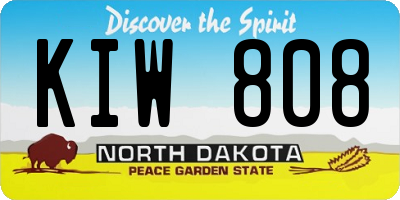 ND license plate KIW808