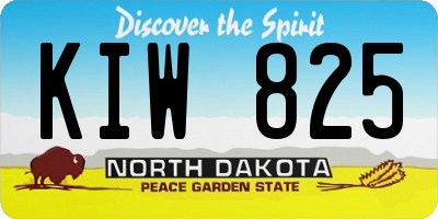 ND license plate KIW825