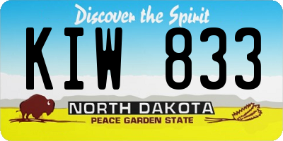 ND license plate KIW833