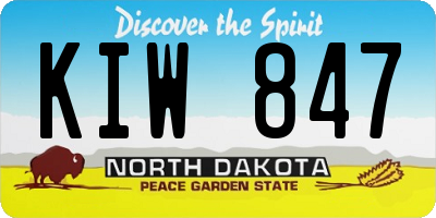 ND license plate KIW847