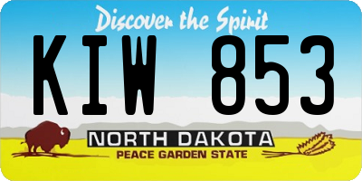 ND license plate KIW853