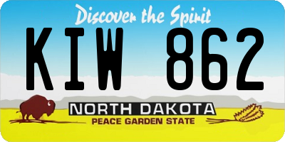 ND license plate KIW862