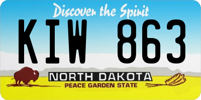 ND license plate KIW863