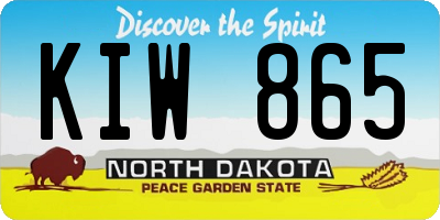 ND license plate KIW865