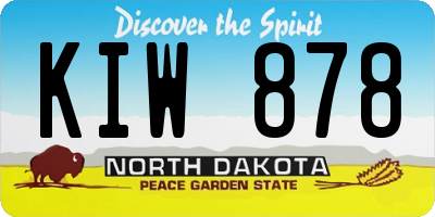 ND license plate KIW878