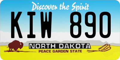 ND license plate KIW890