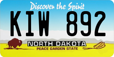 ND license plate KIW892