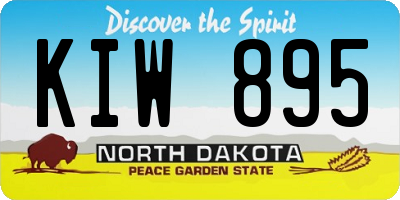 ND license plate KIW895