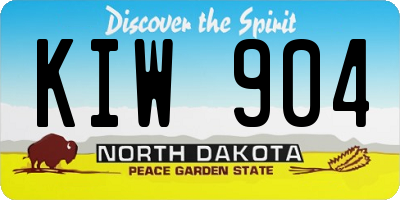 ND license plate KIW904