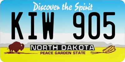 ND license plate KIW905