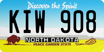 ND license plate KIW908