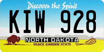 ND license plate KIW928