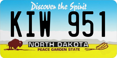 ND license plate KIW951