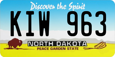 ND license plate KIW963