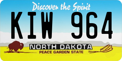 ND license plate KIW964