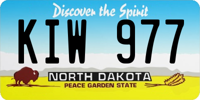 ND license plate KIW977