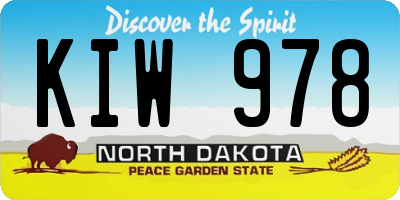 ND license plate KIW978