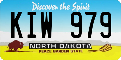 ND license plate KIW979