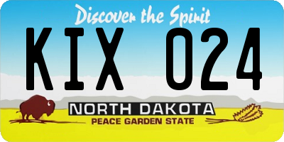 ND license plate KIX024