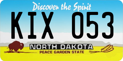 ND license plate KIX053