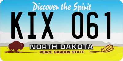 ND license plate KIX061