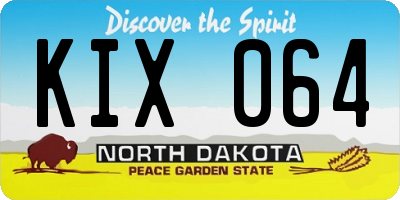 ND license plate KIX064