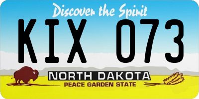 ND license plate KIX073