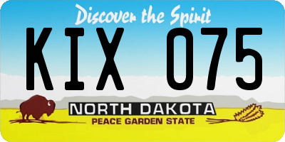 ND license plate KIX075