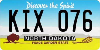 ND license plate KIX076