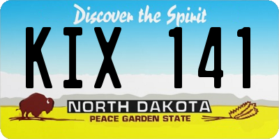 ND license plate KIX141