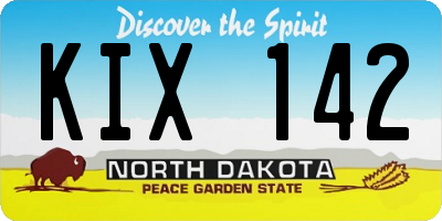 ND license plate KIX142