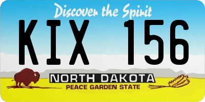ND license plate KIX156