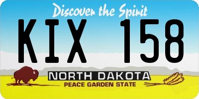ND license plate KIX158