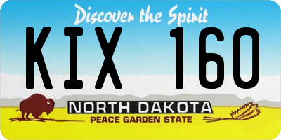 ND license plate KIX160