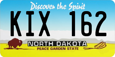 ND license plate KIX162