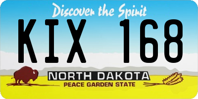 ND license plate KIX168