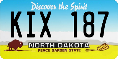 ND license plate KIX187